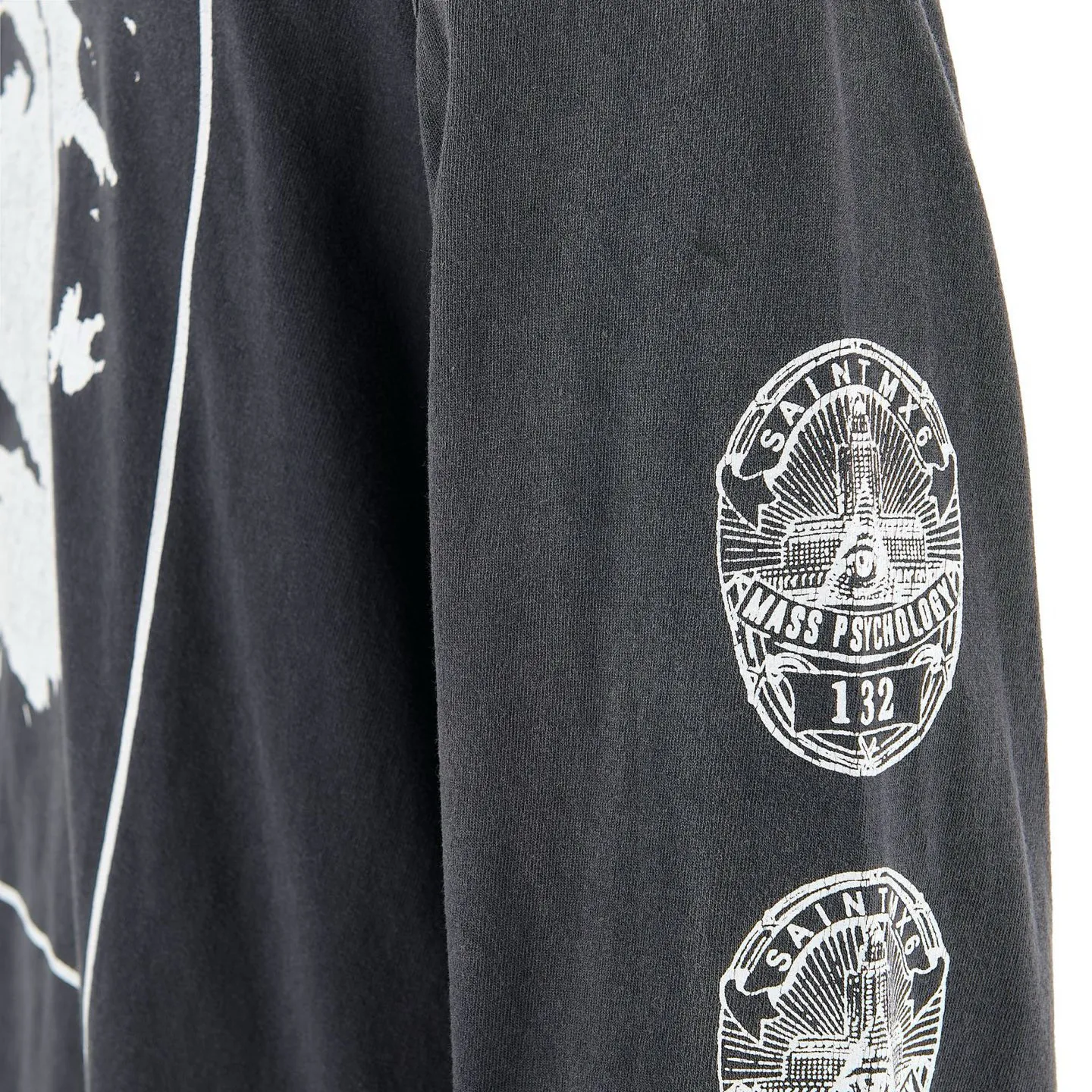 SAINT Mxxxxxx LOVE SAINT LS TEE/BLK LOVE SAINT Big Jesus washed and distressed long sleeves, washed black S-XL, cylindrical cloth Assute dyeing, heavy washing and water fading, pure hand-splashed ink holes, simulated natural fading and old effects, correct version, correct main mark/washed mark/angel anti-counterfeiting label, OEM by domestic top printing factory, top purchasing agent level